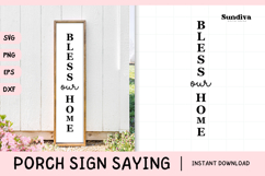 Porch Sign Saying SVG | Bless Our Home Product Image 1