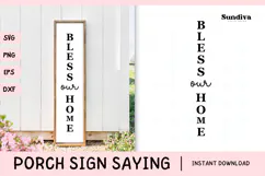 Porch Sign Saying SVG | Bless Our Home Product Image 1
