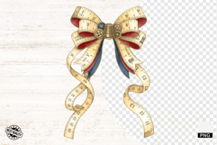 Sewing Measuring Tape Bow PNG Product Image 1