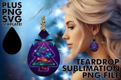 Timeless teardrop EARRINGS Design PNG, Neon Xmas Product Image 1