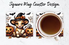 Halloween Cow Mug coaster | Coaster | Sublimation Design Product Image 1