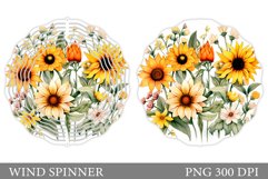 Flowers Wind Spinner Design. Wildflowers Wind Spinner Product Image 1