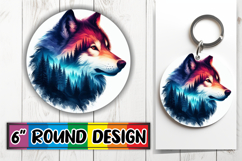 Sweet Keychain Round Design, Animals Art Product Image 1
