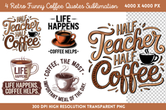 Retro Funny Coffee Quotes Sublimation Bundle PNG Product Image 2