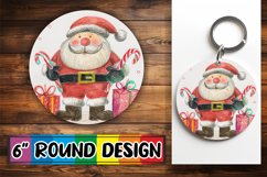 Watercolor Christmas Round Design - Sublimation Ready Product Image 1