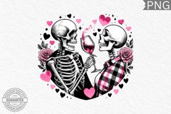 Valentine&#039;s Day Skeleton PNG - Valentine Clipart Sublimation Product Image 1