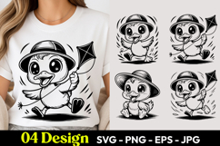 Kite Flying Chick SVG PNG Product Image 1