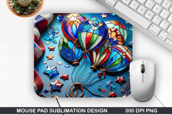 Balloon Mouse Pad Sublimation, 4th Of July Mouse Pad PNG Product Image 1