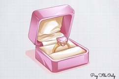 Retro Valentine Day Clipart PNG Product Image 1