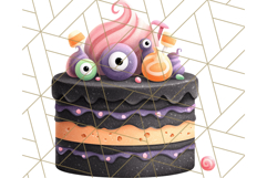 Realistic Halloween Cake Clipart PNG, Spooky Desserts Product Image 5