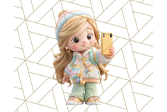 Kawaii City Girl PNG Clipart, Soft Dreamy Style Clip Art Product Image 5