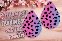 Abstract Leopard Print Teardrop Earring Wrap Gradient PNG Product Image 1