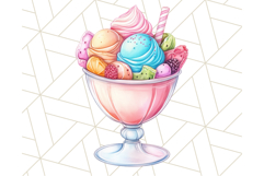 Pastel Sweet Treats Clipart, Ice Cream, Cakes, Donuts Png Product Image 5