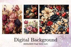 Flower Pattern Background Wallpaper Digital Paper_37 Product Image 1