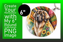 Bright Keychain Circle PNG Artwork , Cute Dog Product Image 1