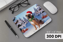 Winter Dog Christmas PNG, Icy Tree Mouse Pad Design Product Image 1