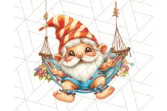 Cute Beach Gnome PNG, Summer Gnome Clipart, Digital Art Product Image 5