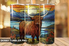 Stained Glass Highland Cow PNG Tumbler Design Product Image 1
