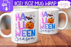 Halloween Season mug wrap PNG, Cute Spooky mug PNG Product Image 2