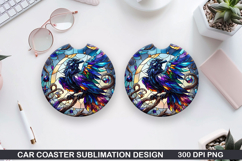 Crows Car Coaster Sublimation| Crows Coaster PNG Design Product Image 1