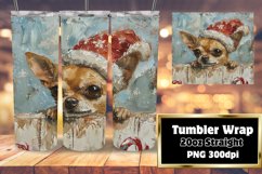 Festive Winter Tumbler Wrap Peeking Dog Sublimation Design Product Image 1