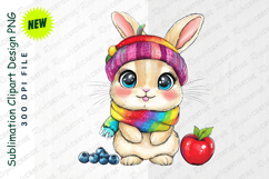 Cute Cartoon Bunny With Winter Hat And Scarf Next Clipart Product Image 1