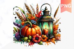 Autumn Pumpkin Harvest Sublimation - Autumn Clipart PNG Product Image 1