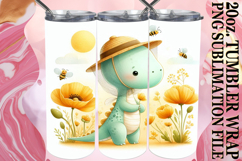 ENCHANTED MEMORIES 20oz TUMBLER WRAP, Cute Dino Product Image 1