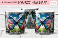 Magical butterfly mug wrap PNG design for sublimation Product Image 2
