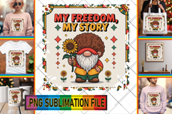 Elegant TSHIRT Gift Ideas PNG, Juneteenth Product Image 1