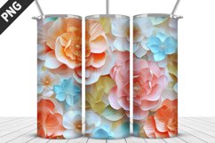 3D Flowers Tumbler Wrap | Sublimation Design | Tumble PNG Product Image 5