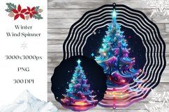 Blue Christmas Tree Wind Spinner Design, Christmas Spinner Product Image 1