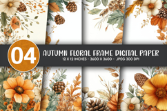 Floral Frame Digital Paper Product Image 1