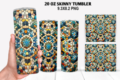 Skinny Tumbler 20oz Wrap Design, Stained Tumble PNG Design Product Image 1