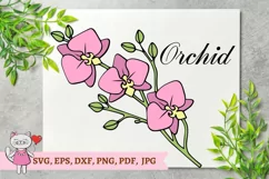 Orchid Flower SVG cut file, orchid silhouette, for cricut Product Image 1