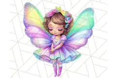 Pastel Fairy Clip Art PNG With Glitter, Rainbow Fairy Png Product Image 5