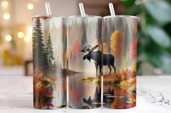 Fall Moose Tumbler Wrap | Sublimation | Tumblers Product Image 1