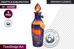 Magical Potion Bottles PNG, Fantasy Witchcraft Clipart witch Product Image 1