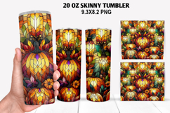Pumpkins Skinny Tumbler 20oz Wrap Design, Halloween Tumbler Product Image 1