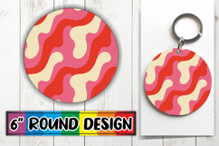 Cheerful Circle Keychain Magic, Valentine's Pattern Product Image 1