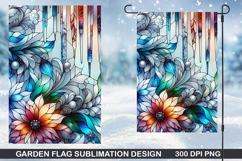 Flowers Garden Flag Sublimation| Flower Garden Flag PNG Product Image 1