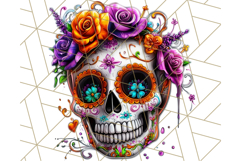 Bright Sugar Skull PNG Clipart, Halloween Colorful Skull Png Product Image 5