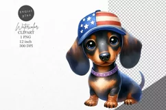 Patriotic clipart, Dachshund clipart, Dog clipart Product Image 1