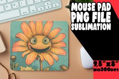 Retro Flower Fantasy: Mouse Pad Sublimation Spectacle PNG Product Image 1