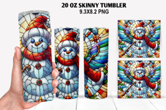 Snowman Skinny Tumbler 20oz Wrap Design, Christmas Tumbler Product Image 1