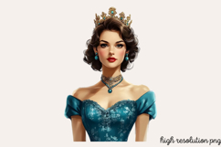 Vintage Retro Girls Clipart PNG Product Image 1