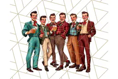 Vintage Glamorous Christmas Party Clipart PNG, Holiday Png Product Image 5
