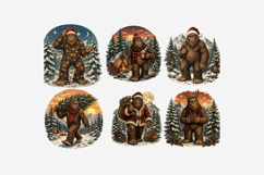 Bigfoot Christmas Clipart Bundle, Sasquatch Christmas PNG Product Image 6