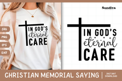 Christian Memorial Quote SVG | In God&#039;s Eternal Care Product Image 1
