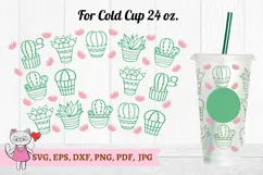 Cactus svg for Full Wrap Venti Cold Cup 24 oz Product Image 1
